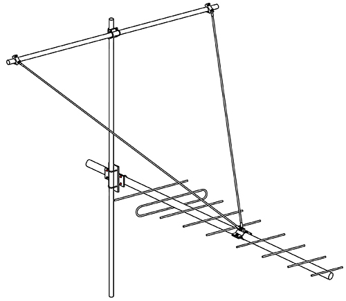 2-way stainless steel support bar, Yagi tension strut kit suits Y200-SS or Y300-SS Yagi – 2.0m